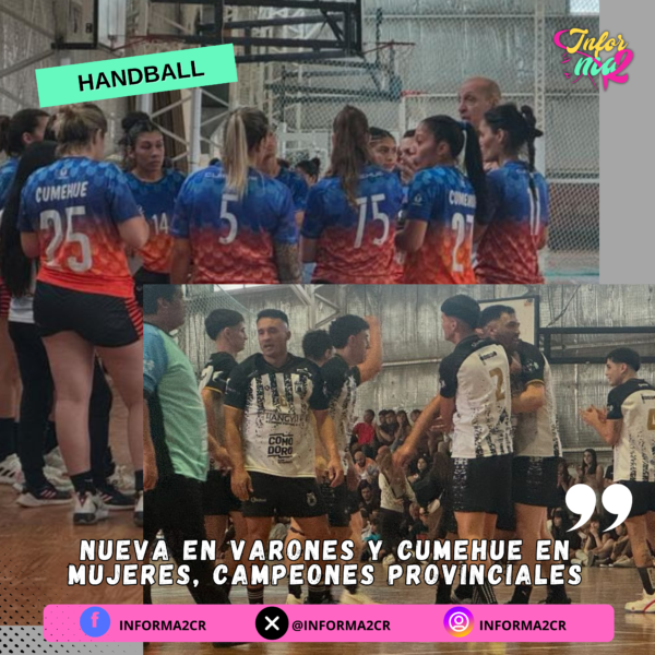 Handball: Nueva en varones y Cumehue en mujeres, campeones provinciales