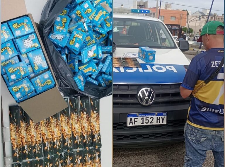 Decomisan pirotecnia a un vendedor ambulante