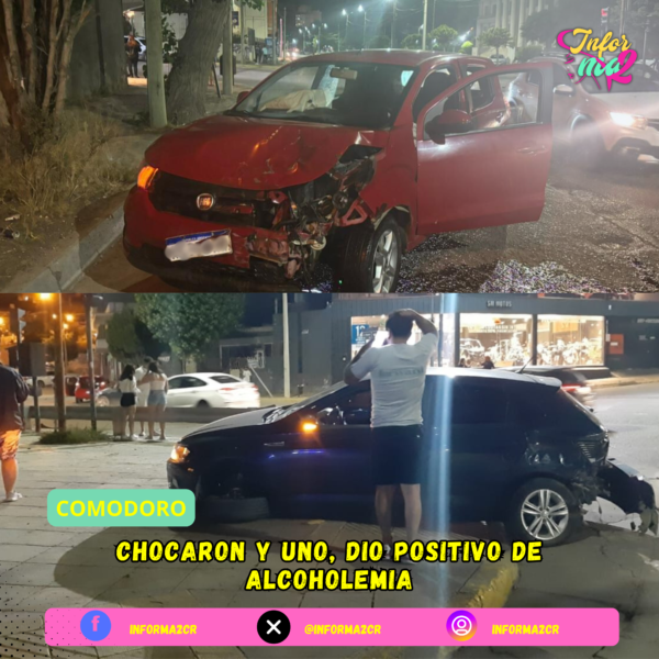 Chocaron y uno, dio positivo de alcoholemia