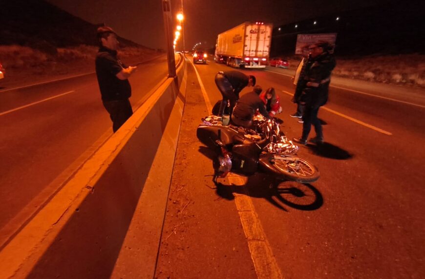 Motociclista se cayó en plena Ruta 3