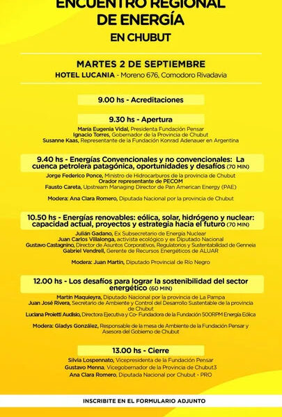 Encuentro Regional de Energía en Chubut: presente y futuro del sector energético argentino