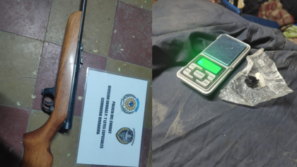 Secuestran cocaína, marihuana, un arma…