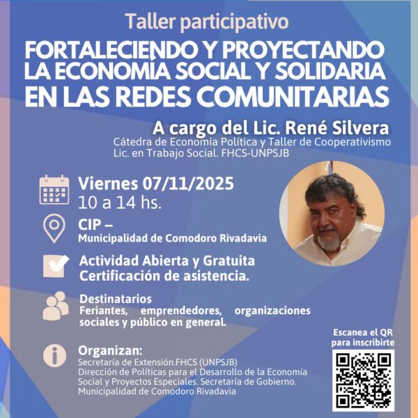 Dictarán un taller para fortalecer la economía social de emprendedores de Comodoro