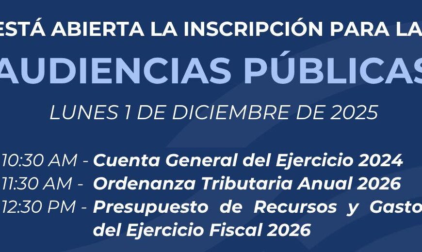 Hoy cierran las inscripciones para participar de las audiencias públicas del 1° de diciembre