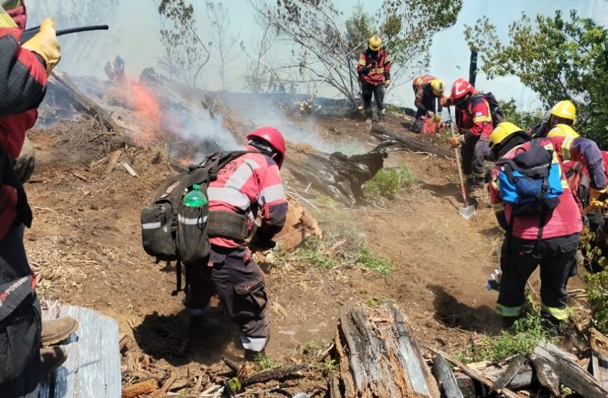 Provincia mantiene el intenso operativo para controlar el incendio en El Turbio