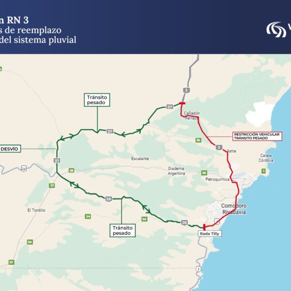 Se realizará una restricción para vehículos pesados en la RN 3, en Comodoro Rivadavia