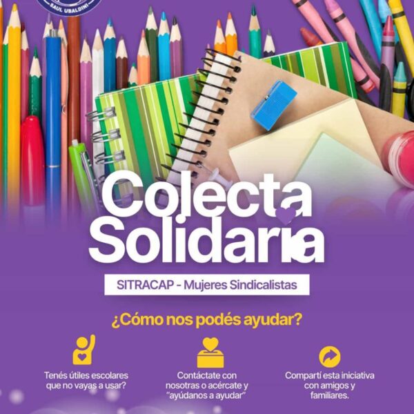SITRACAP y Mujeres Sindicalistas lanzan una colecta solidaria para el inicio de clases