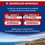 Cambios en el servicio de…