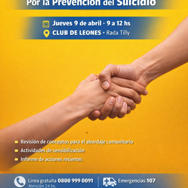 En Rada Tilly convocan a reunión abierta para fortalecer la prevención del suicidio