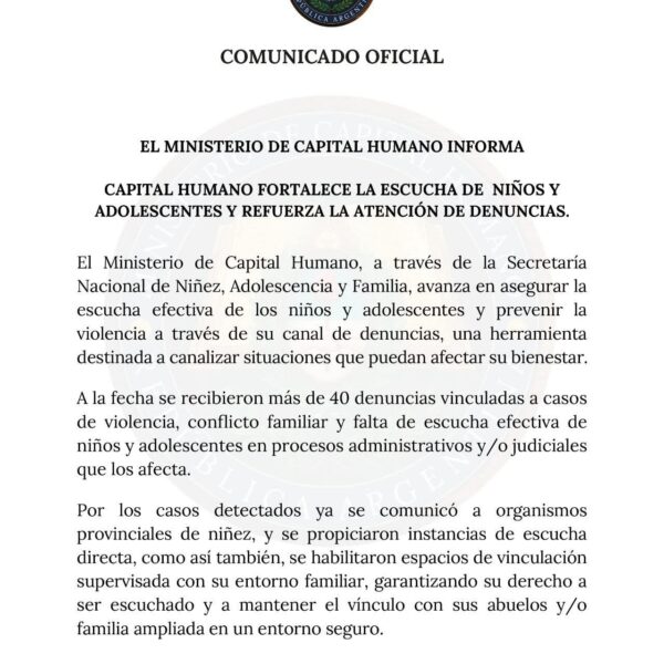 Capital Humano refuerza la atención de denuncias y la escucha de niños y adolescentes